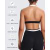 imageAoxjox Womens Color Block Halter Workout Sports Bras Fitness Blackless Padded Athletic Vanessa Bra Yoga Crop Tank TopBlack and White