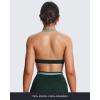 imageAoxjox Womens Color Block Halter Workout Sports Bras Fitness Blackless Padded Athletic Vanessa Bra Yoga Crop Tank TopForest GreenSage Green