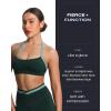imageAoxjox Womens Color Block Halter Workout Sports Bras Fitness Blackless Padded Athletic Vanessa Bra Yoga Crop Tank TopForest GreenSage Green