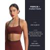 imageAoxjox Womens Color Block Halter Workout Sports Bras Fitness Blackless Padded Athletic Vanessa Bra Yoga Crop Tank TopRum RaisinMulch