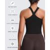 imageAoxjox Womens Workout CrossNeck Sport Bras Fitness Padded Elanor Bra Yoga Crop Tank TopBlack