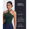 imageAoxjox Womens Workout CrossNeck Sport Bras Fitness Padded Elanor Bra Yoga Crop Tank TopForest Green