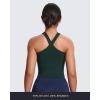 imageAoxjox Womens Workout CrossNeck Sport Bras Fitness Padded Elanor Bra Yoga Crop Tank TopForest Green
