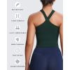imageAoxjox Womens Workout CrossNeck Sport Bras Fitness Padded Elanor Bra Yoga Crop Tank TopForest Green