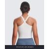imageAoxjox Womens Workout CrossNeck Sport Bras Fitness Padded Elanor Bra Yoga Crop Tank TopWhite
