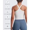 imageAoxjox Womens Workout CrossNeck Sport Bras Fitness Padded Elanor Bra Yoga Crop Tank TopWhite