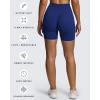 imageAoxjox Polly Workout Biker Shorts with Pockets for Women Crossover High Waisted Hidden Scrunch Gym Running Yoga Short 6quotBellwether Blue