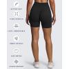 imageAoxjox Polly Workout Biker Shorts with Pockets for Women Crossover High Waisted Hidden Scrunch Gym Running Yoga Short 6quotBlack