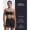 imageAoxjox Polly Workout Biker Shorts with Pockets for Women Crossover High Waisted Hidden Scrunch Gym Running Yoga Short 6quotBlack