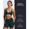 imageAoxjox Polly Workout Biker Shorts with Pockets for Women Crossover High Waisted Hidden Scrunch Gym Running Yoga Short 6quotForest Green