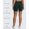 imageAoxjox Polly Workout Biker Shorts with Pockets for Women Crossover High Waisted Hidden Scrunch Gym Running Yoga Short 6quotForest Green