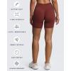 imageAoxjox Polly Workout Biker Shorts with Pockets for Women Crossover High Waisted Hidden Scrunch Gym Running Yoga Short 6quotRum Raisin