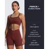 imageAoxjox Polly Workout Biker Shorts with Pockets for Women Crossover High Waisted Hidden Scrunch Gym Running Yoga Short 6quotRum Raisin