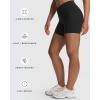 imageAoxjox Roxxy Workout Biker Shorts for Women CrossWaist Crossover V Back Tummy Control High Waisted Running Yoga Short 6quotBlack