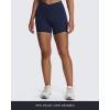 imageAoxjox Roxxy Workout Biker Shorts for Women CrossWaist Crossover V Back Tummy Control High Waisted Running Yoga Short 6quotNavy