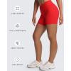 imageAoxjox Roxxy Workout Biker Shorts for Women CrossWaist Crossover V Back Tummy Control High Waisted Running Yoga Short 6quotRacing Red