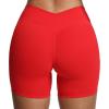 imageAoxjox Roxxy Workout Biker Shorts for Women CrossWaist Crossover V Back Tummy Control High Waisted Running Yoga Short 6quotRacing Red