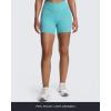 imageAoxjox Roxxy Workout Biker Shorts for Women CrossWaist Crossover V Back Tummy Control High Waisted Running Yoga Short 6quotTurquoise