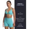 imageAoxjox Roxxy Workout Biker Shorts for Women CrossWaist Crossover V Back Tummy Control High Waisted Running Yoga Short 6quotTurquoise