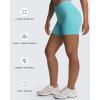 imageAoxjox Roxxy Workout Biker Shorts for Women CrossWaist Crossover V Back Tummy Control High Waisted Running Yoga Short 6quotTurquoise