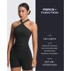 imageAoxjox Workout Kinetic Seamless Shorts for Women Tummy Control High Waisted Hidden Scrunch Athletic Running Yoga Short 6Black