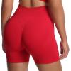 imageAoxjox Workout Kinetic Seamless Shorts for Women Tummy Control High Waisted Hidden Scrunch Athletic Running Yoga Short 6Lipstick Red