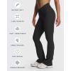 imageAoxjox Workout Vanity Flare Leggings for Women High Waisted Athletic Running V Waist Hidden Scrunch Wide Leg Yoga Pants 32quotBlack