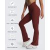 imageAoxjox Workout Vanity Flare Leggings for Women High Waisted Athletic Running V Waist Hidden Scrunch Wide Leg Yoga Pants 32quotRum Raisin