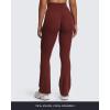 imageAoxjox Workout Vanity Flare Leggings for Women High Waisted Athletic Running V Waist Hidden Scrunch Wide Leg Yoga Pants 32quotRum Raisin