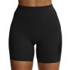 imageAoxjox Siren Workout Biker Shorts for Women Tummy Control High Waisted Hidden Scrunch Athletic Gym Running Yoga Short 6quotBlack