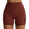 imageAoxjox Siren Workout Biker Shorts for Women Tummy Control High Waisted Hidden Scrunch Athletic Gym Running Yoga Short 6quotCherry Mahogany