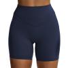 imageAoxjox Siren Workout Biker Shorts for Women Tummy Control High Waisted Hidden Scrunch Athletic Gym Running Yoga Short 6quotNavy