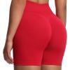 imageAoxjox Workout Kinetic Seamless Shorts for Women Tummy Control High Waisted Hidden Scrunch Athletic Running Yoga Short 6Lipstick Red