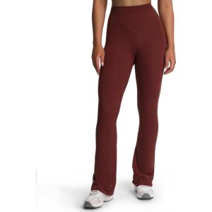 imageAoxjox Workout Breeze Flares Leggings for Women High Waisted Tummy Control Buttery Soft Wide Leg Yoga PantsRum Raisin