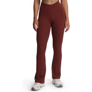 imageAoxjox Workout Vanity Flare Leggings for Women High Waisted Athletic Running V Waist Hidden Scrunch Wide Leg Yoga Pants 32quotRum Raisin