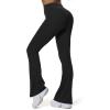 imageAoxjox Flare Leggings for Women Hidden Scrunch Butt Lifting High Waisted Wide Leg Yoga PantsBlack