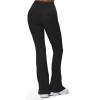 imageAoxjox Flare Leggings for Women Hidden Scrunch Butt Lifting High Waisted Wide Leg Yoga PantsBlack