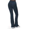 imageAoxjox Flare Leggings for Women Hidden Scrunch Butt Lifting High Waisted Wide Leg Yoga PantsBlueberry