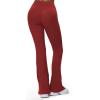 imageAoxjox Flare Leggings for Women Hidden Scrunch Butt Lifting High Waisted Wide Leg Yoga PantsBurgundy