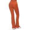 imageAoxjox Flare Leggings for Women Hidden Scrunch Butt Lifting High Waisted Wide Leg Yoga PantsEarthy Brown