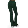 imageAoxjox Flare Leggings for Women Hidden Scrunch Butt Lifting High Waisted Wide Leg Yoga PantsForest Green