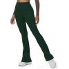 imageAoxjox Flare Leggings for Women Hidden Scrunch Butt Lifting High Waisted Wide Leg Yoga PantsForest Green