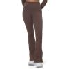 imageAoxjox Flare Leggings for Women Hidden Scrunch Butt Lifting High Waisted Wide Leg Yoga PantsFudge Coffee