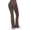 imageAoxjox Flare Leggings for Women Hidden Scrunch Butt Lifting High Waisted Wide Leg Yoga PantsFudge Coffee