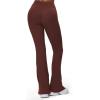 imageAoxjox Flare Leggings for Women Hidden Scrunch Butt Lifting High Waisted Wide Leg Yoga PantsRum Raisin
