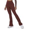 imageAoxjox Flare Leggings for Women Hidden Scrunch Butt Lifting High Waisted Wide Leg Yoga PantsRum Raisin
