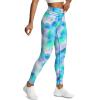 imageAoxjox High Waisted Workout Leggings for Women Scrunch Tummy Control Luna Buttery Soft Yoga Pants 26quotBlue Green Cloudedye