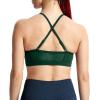 imageAoxjox Sports Bras for Women Workout Fitness Ruched Training Baddie Cross Back Yoga Crop Tank TopStorm Green