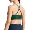 imageAoxjox Sports Bras for Women Workout Fitness Ruched Training Baddie Cross Back Yoga Crop Tank TopStorm Green