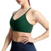 imageAoxjox Sports Bras for Women Workout Fitness Ruched Training Baddie Cross Back Yoga Crop Tank TopStorm Green